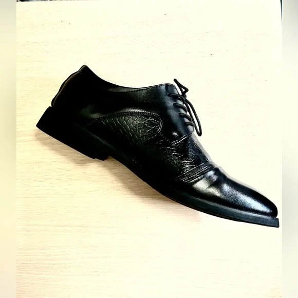 FAUX Leather shoes with crocodile style texture size 43 - Picture 5 of 7